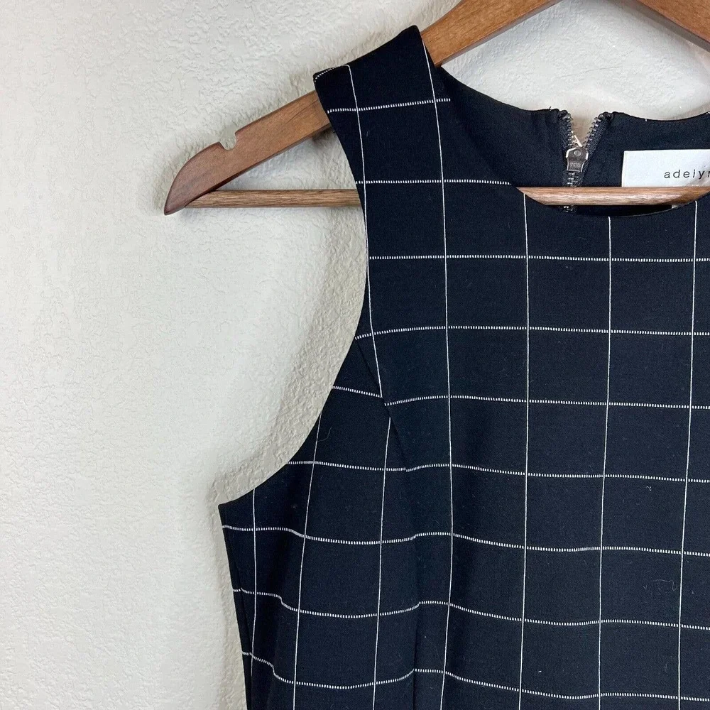 Adelyn Rae Womens Check Black & White Ruffle Bottom Dress Size‎ Small Sleeveless